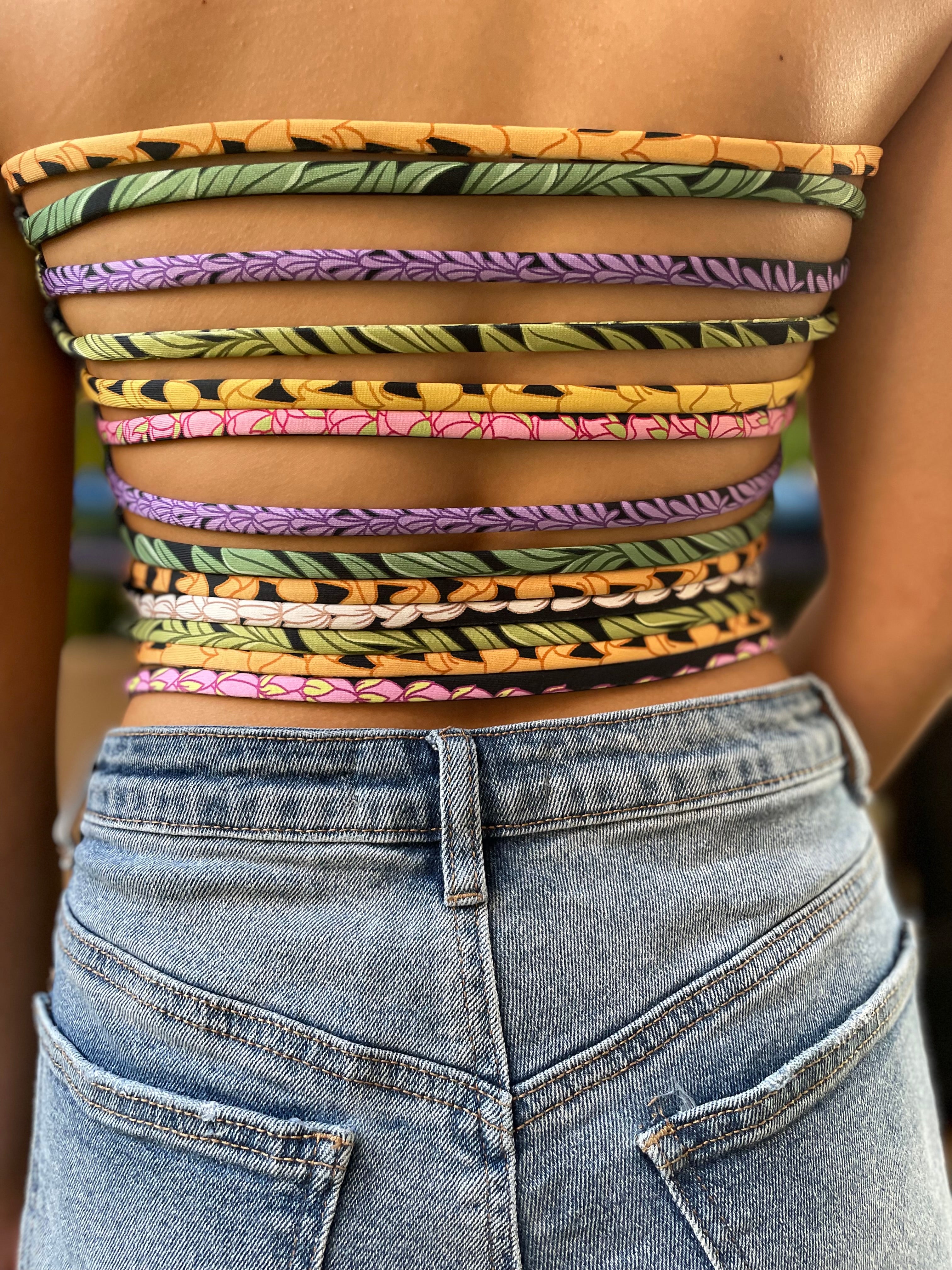 Lei strand cropped tube top