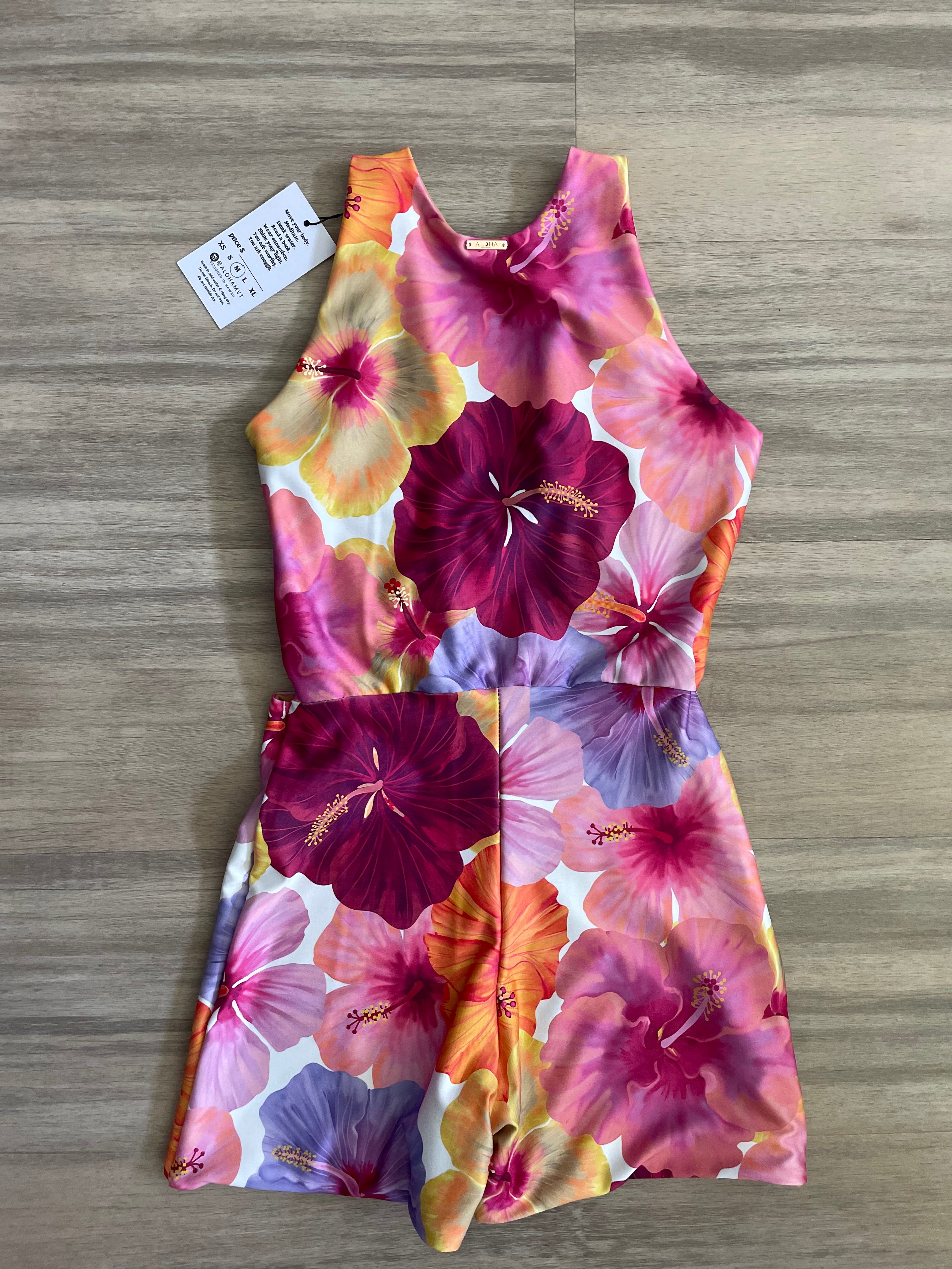 Hibiscus twist front playsuit