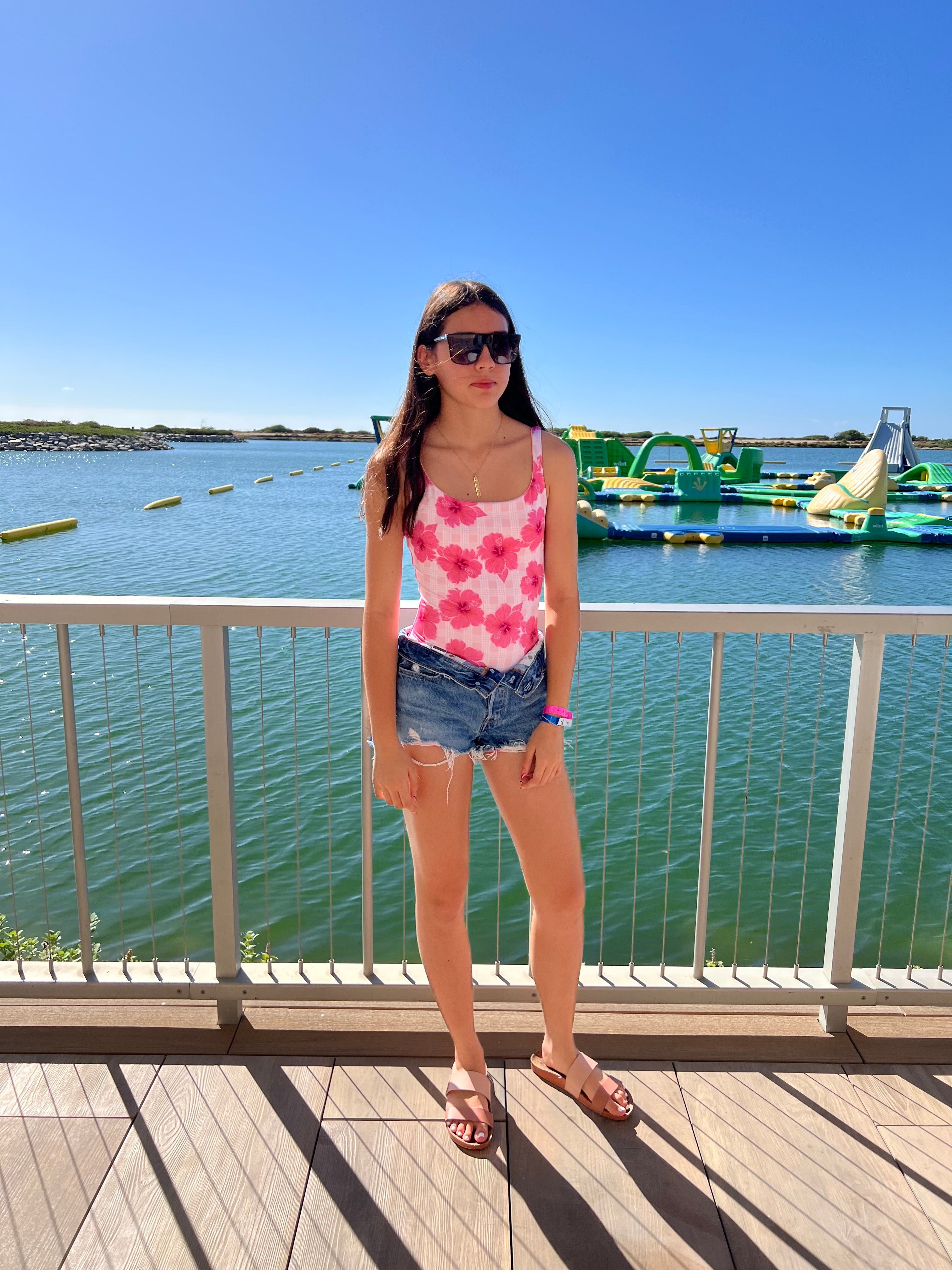 Reversible seamless palaka hibiscus playsuit