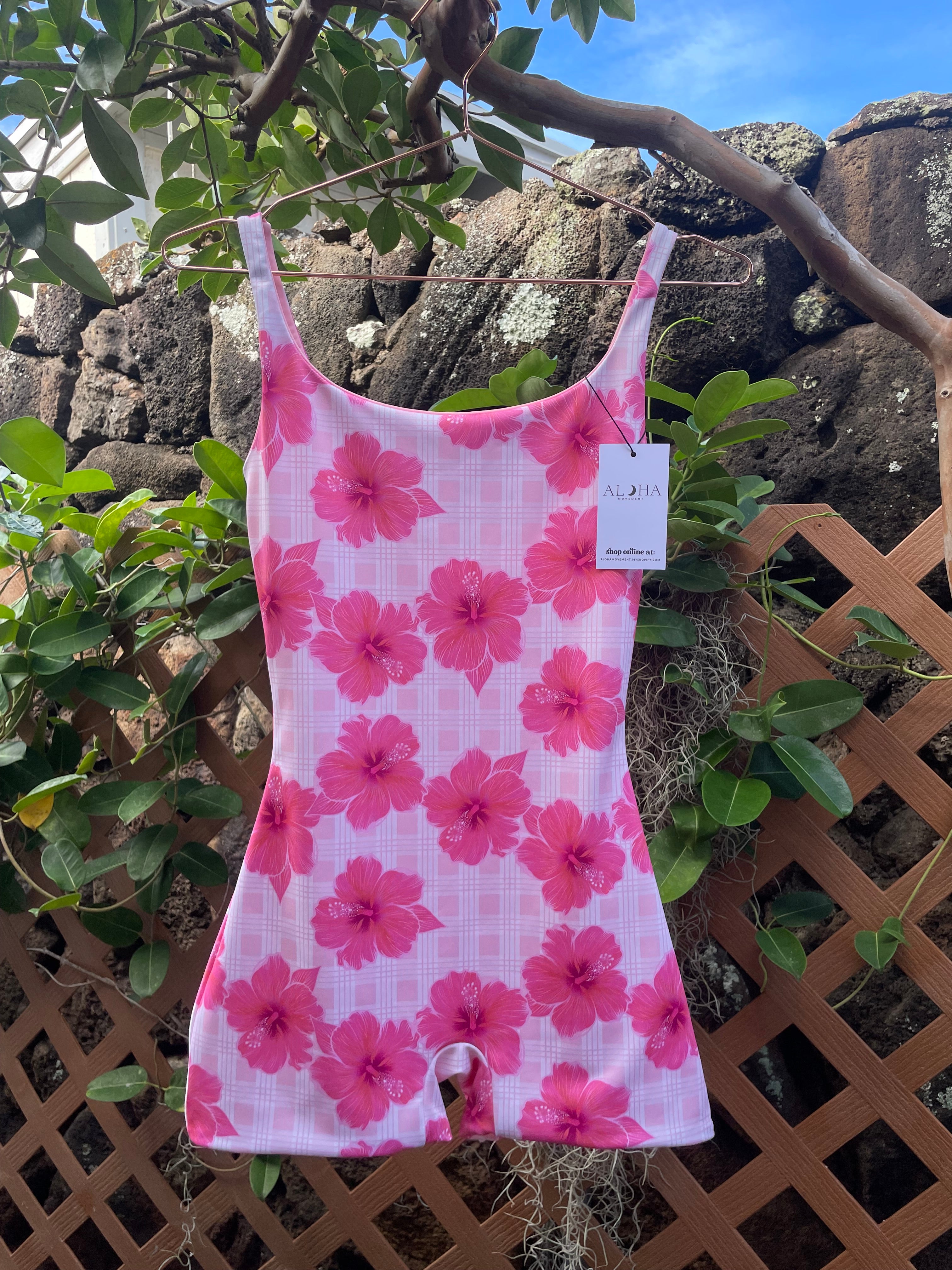 Reversible seamless palaka hibiscus playsuit
