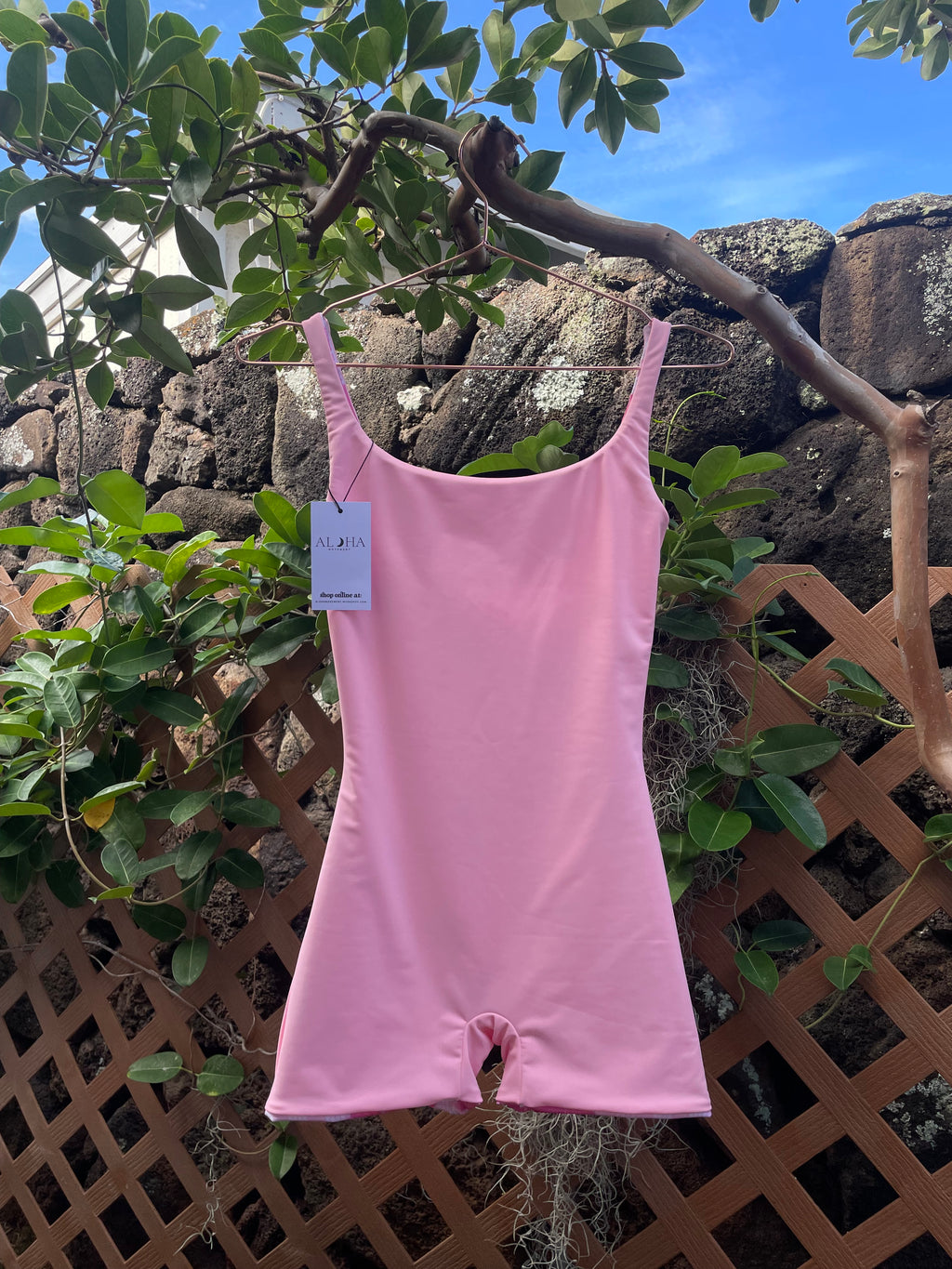 Reversible seamless palaka hibiscus playsuit